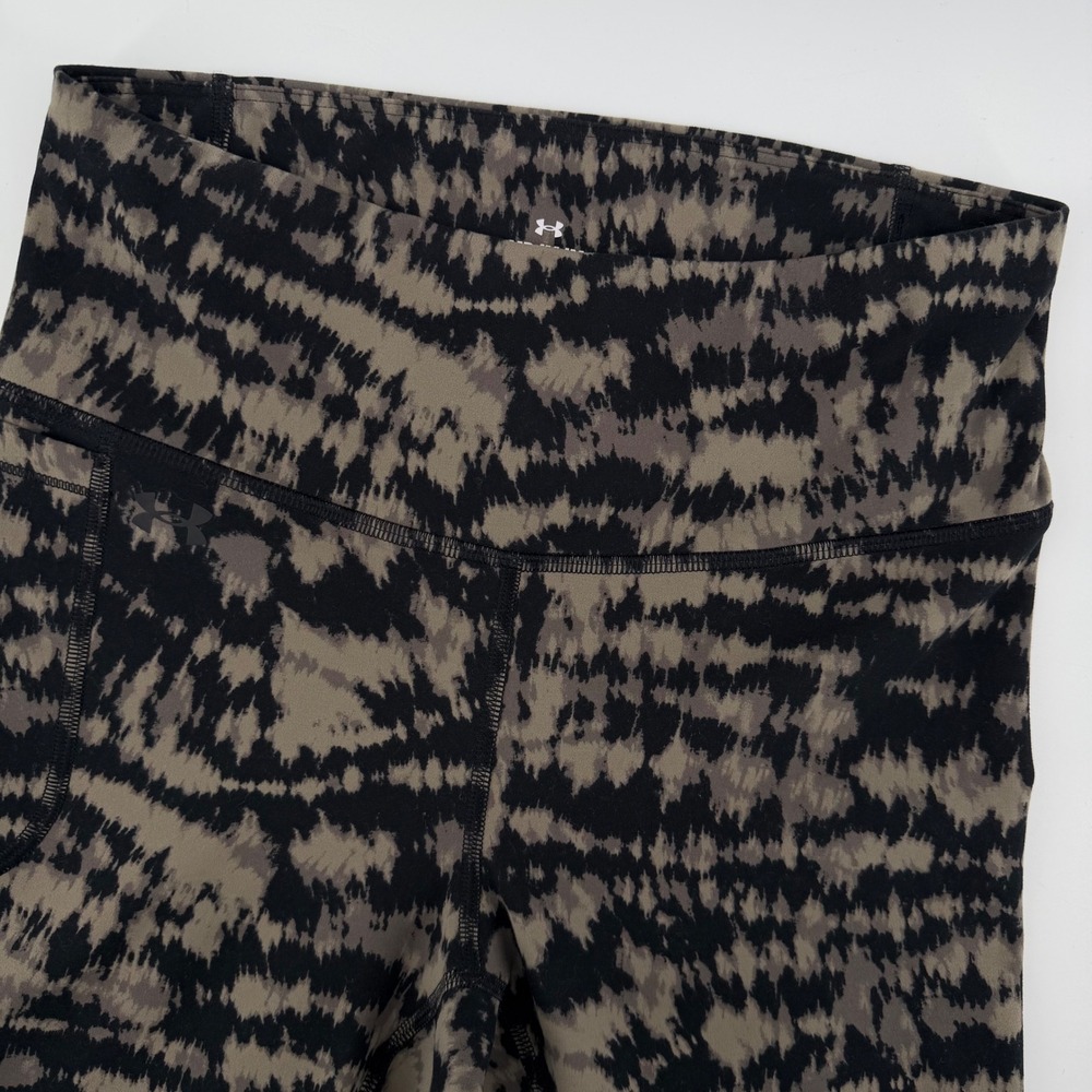 Under Armour Womens Tie Dye Fitted Leggings Medium Black‎ Tan Athletic